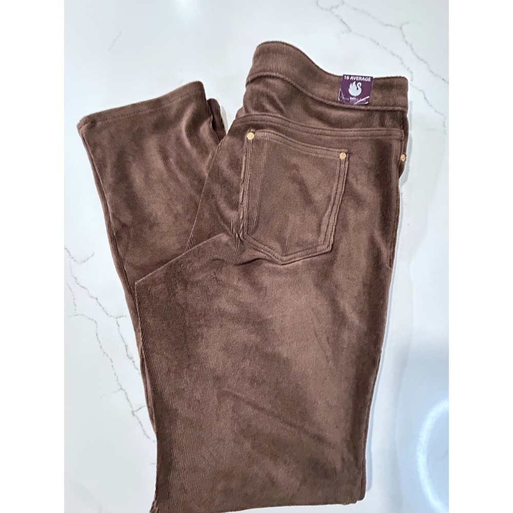 NEW Gloria Vanderbilt Vickie Brown Corduroy Straight Leg Pants Womens 16 Average